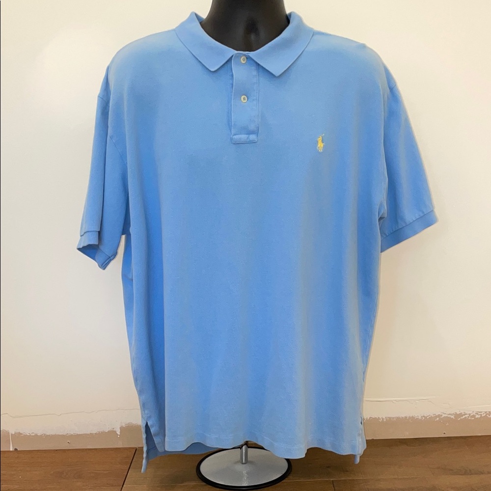Polo by Ralph Lauren Men's Mesh Light Blue Polo Shirt XXL